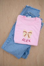 Load image into Gallery viewer, Baseball appliqué crewneck t-shirt