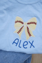 Load image into Gallery viewer, Baseball appliqué crewneck t-shirt