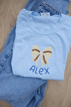 Load image into Gallery viewer, Baseball appliqué crewneck t-shirt