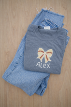 Load image into Gallery viewer, Baseball appliqué crewneck t-shirt