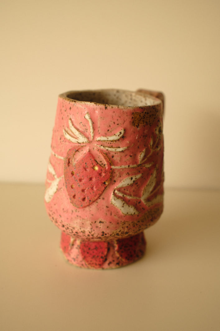 Pink strawberry mug
