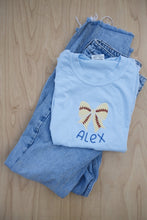 Load image into Gallery viewer, Baseball appliqué crewneck t-shirt