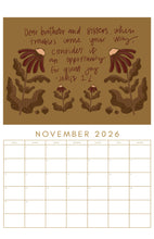 Load image into Gallery viewer, Hand drawn 2026 Calendar